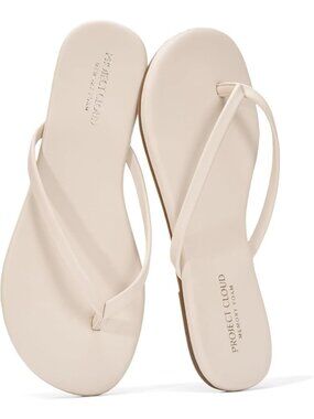 Women's Cream Footwear Foam Insole Durable Non-slip Beach Essentials Flip FlopsC